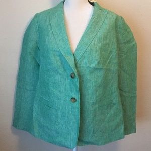 New Talbots Linen Teal Coat